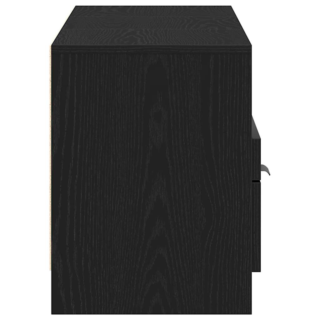 TV-kast met lade Zwart Eiken 150 x 33,5 x 45 cm Bewerkt hout