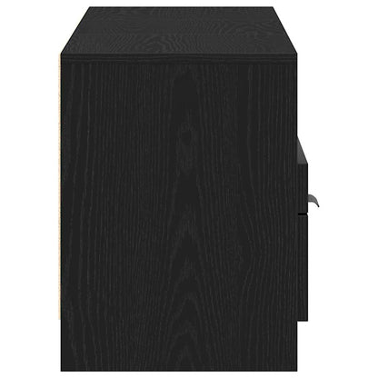 TV-kast met lade Zwart Eiken 150 x 33,5 x 45 cm Bewerkt hout