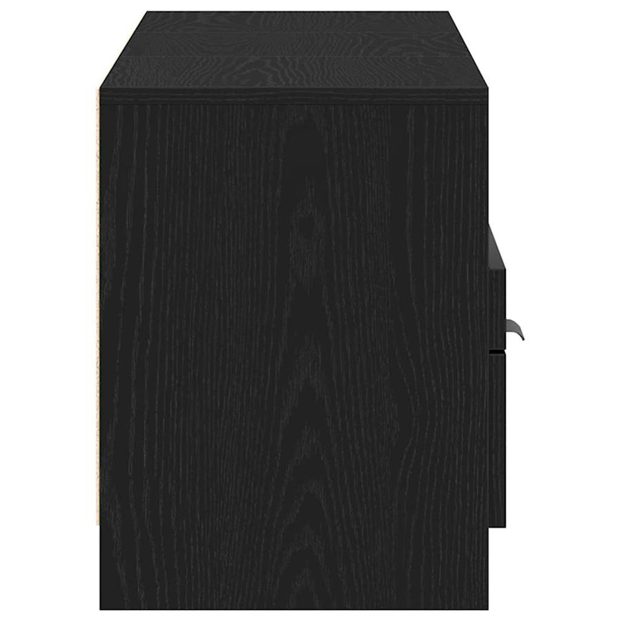 TV-kast met lade Zwart Eiken 150 x 33,5 x 45 cm Bewerkt hout