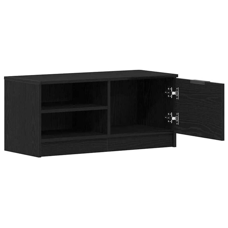 TV-kast Zwart Eiken 80 x 35 x 36,5 cm Bewerkt hout