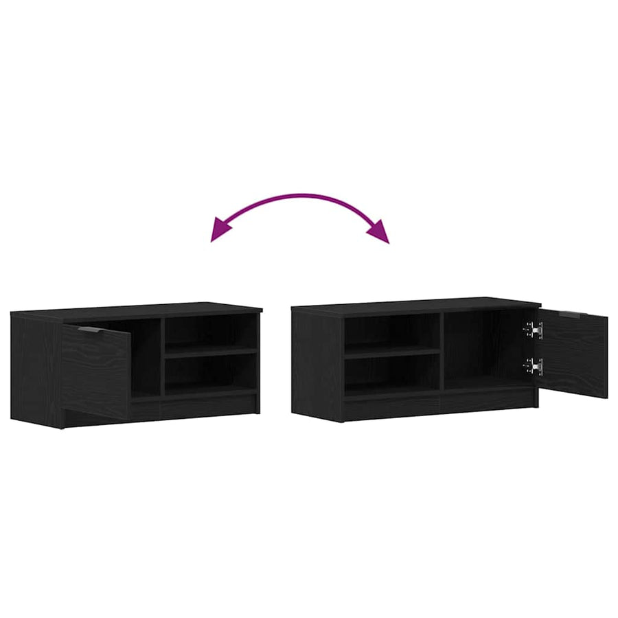 TV-kast 2 pcs Zwart Eiken 80 x 35 x 36,5 cm Bewerkt hout