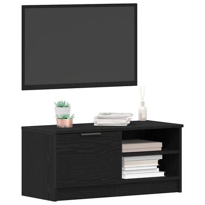 TV-kast 2 pcs Zwart Eiken 80 x 35 x 36,5 cm Bewerkt hout