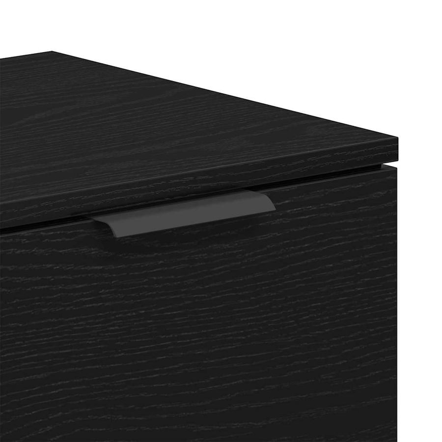 TV-kast Zwart Eiken 102 x 32 x 35.5 cm Bewerkt hout