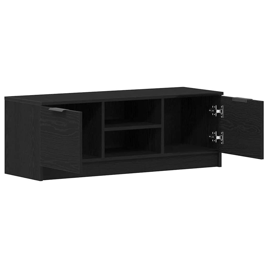 TV-kast Zwart Eiken 102 x 32 x 35.5 cm Bewerkt hout