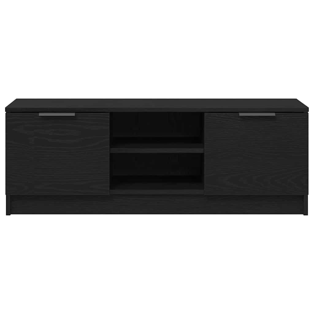 TV-kast Zwart Eiken 102 x 32 x 35.5 cm Bewerkt hout