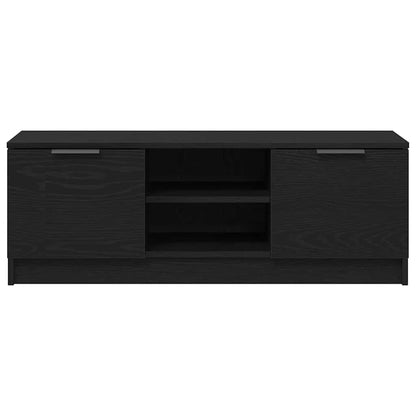 TV-kast Zwart Eiken 102 x 32 x 35.5 cm Bewerkt hout