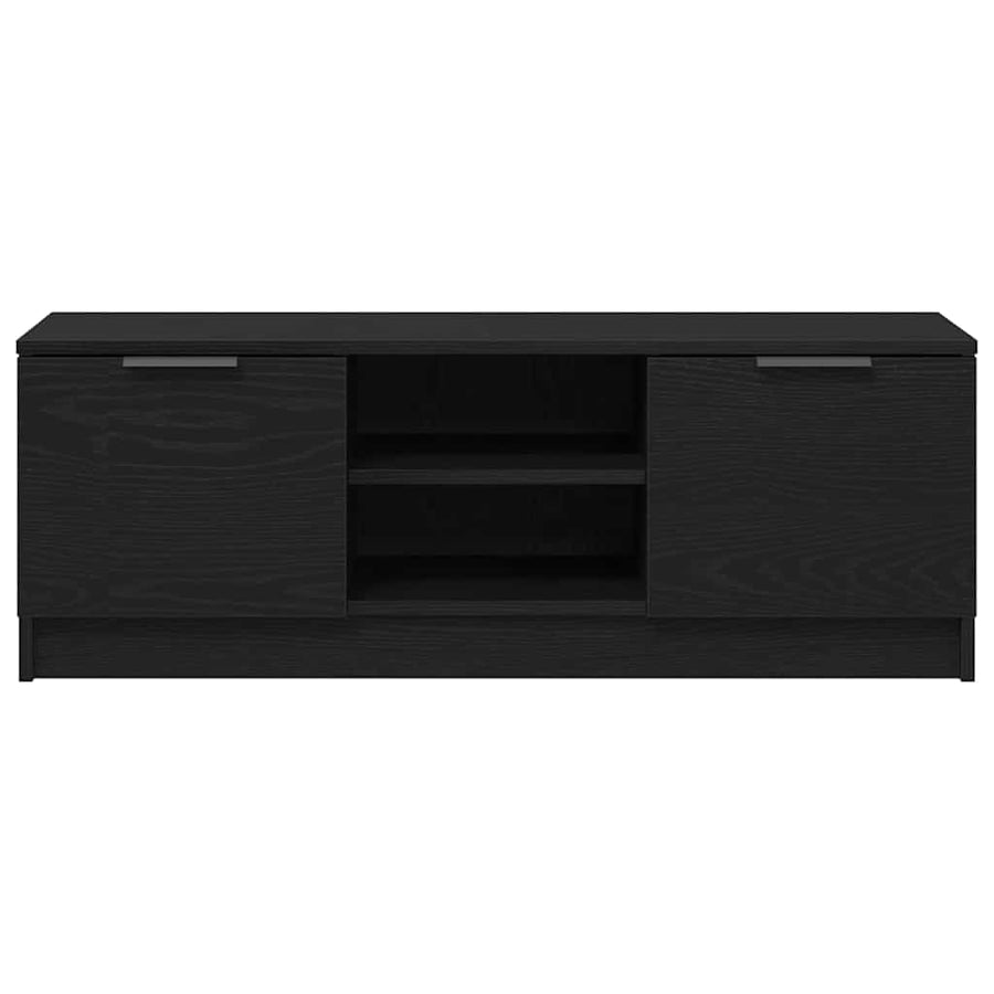 TV-kast Zwart Eiken 102 x 32 x 35.5 cm Bewerkt hout