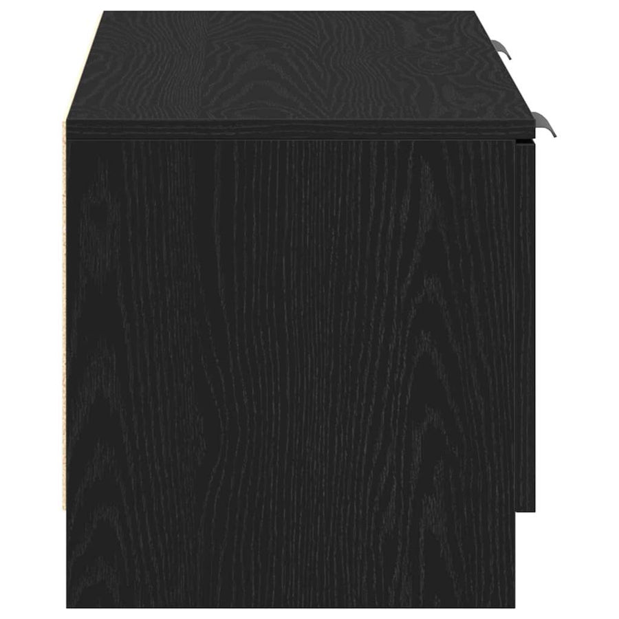 TV-kast Zwart Eiken 102 x 32 x 35.5 cm Bewerkt hout