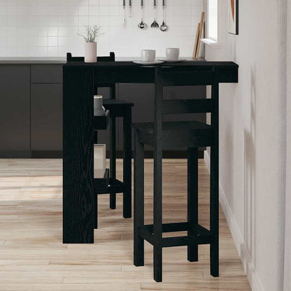 Wandbar Tafel Zwart Eiken 102 x 45 x 103,5 cm Bewerkt hout
