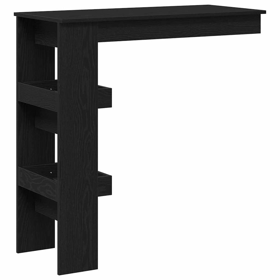 Wandbar Tafel Zwart Eiken 102 x 45 x 103,5 cm Bewerkt hout