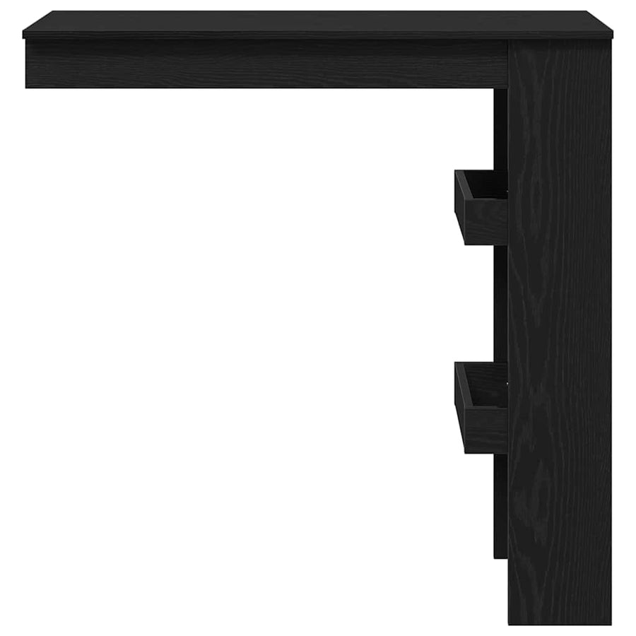 Wandbar Tafel Zwart Eiken 102 x 45 x 103,5 cm Bewerkt hout