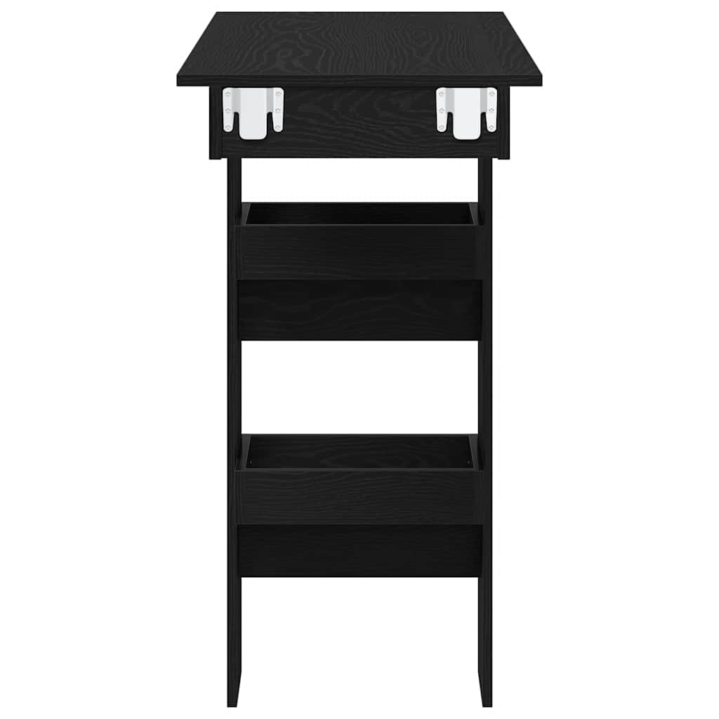 Wandbar Tafel Zwart Eiken 102 x 45 x 103,5 cm Bewerkt hout