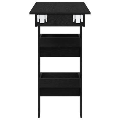 Wandbar Tafel Zwart Eiken 102 x 45 x 103,5 cm Bewerkt hout