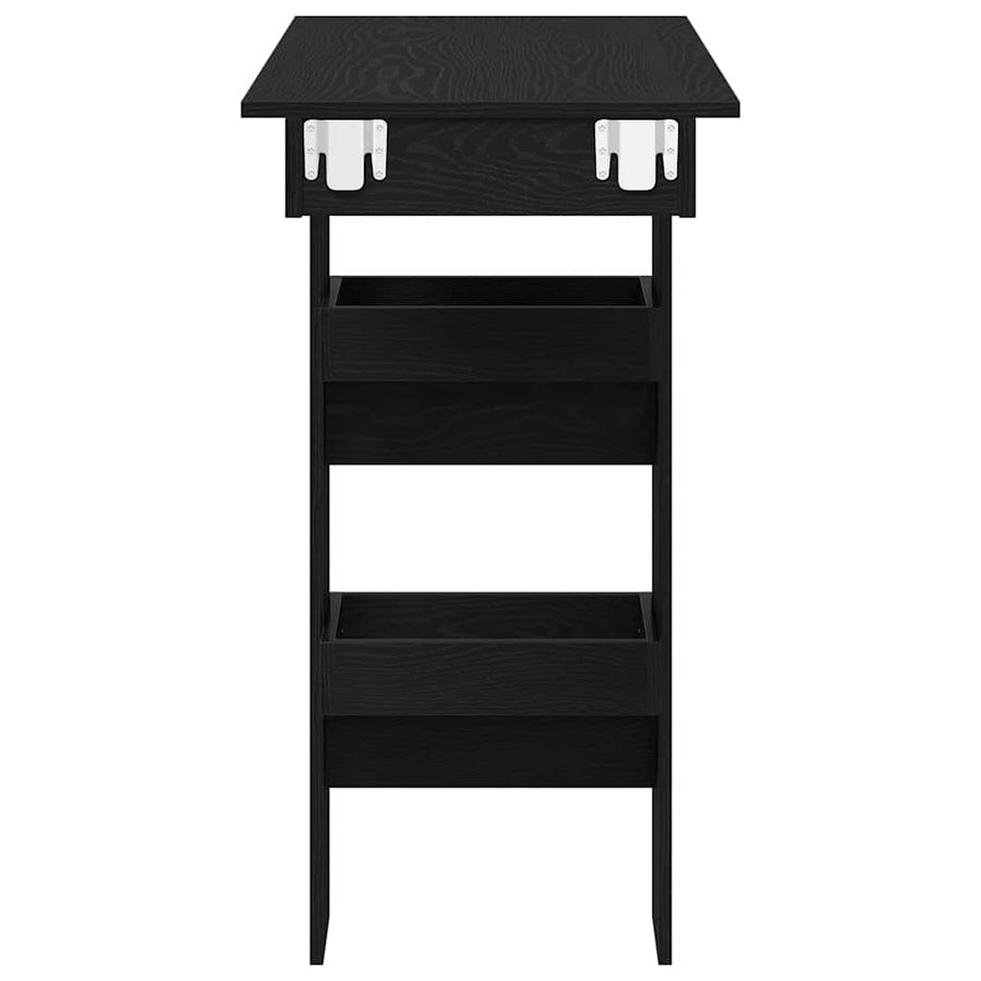 Wandbar Tafel Zwart Eiken 102 x 45 x 103,5 cm Bewerkt hout