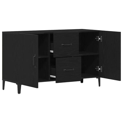 Dressoir met lade Zwart Eiken 100 x 36 x 60 cm Bewerkt hout