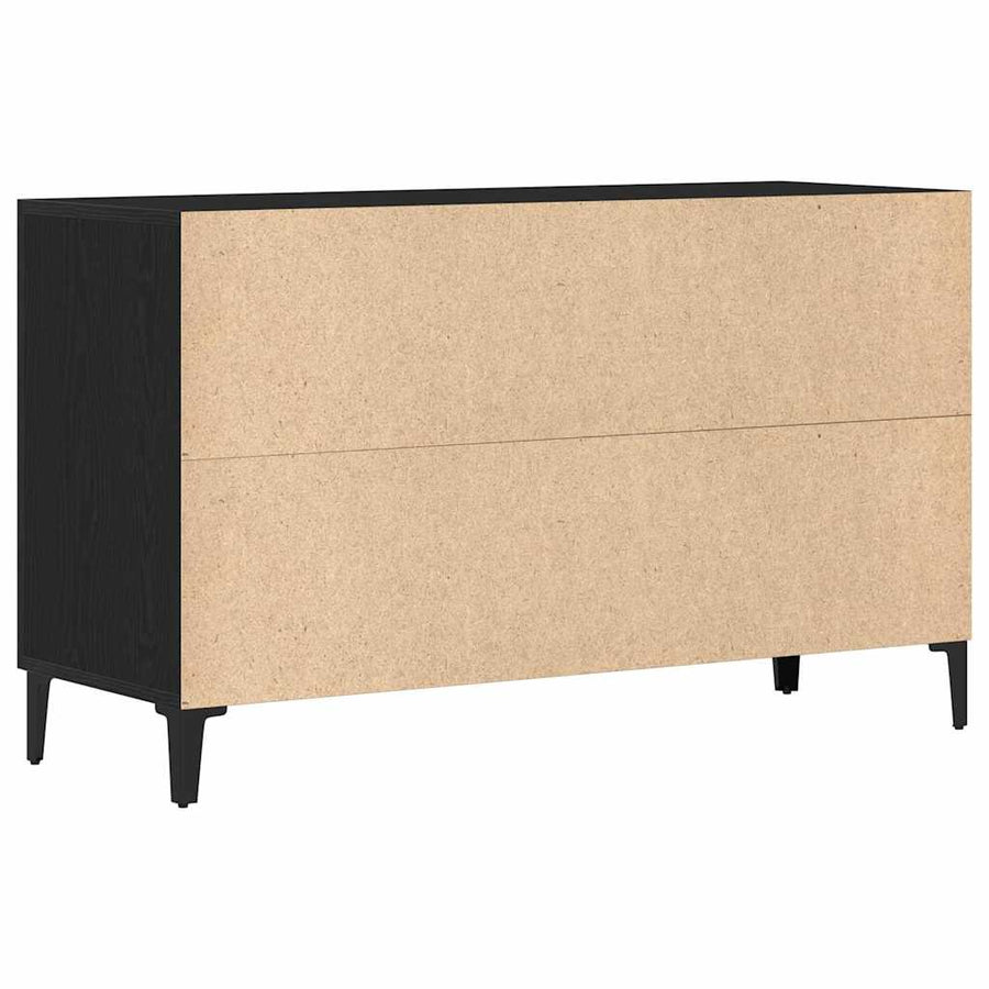 Dressoir met lade Zwart Eiken 100 x 36 x 60 cm Bewerkt hout