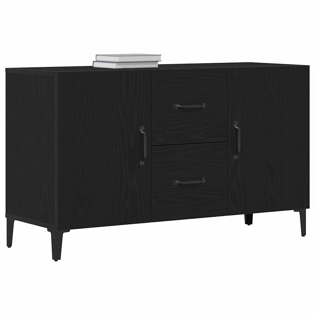 Dressoir met lade Zwart Eiken 100 x 36 x 60 cm Bewerkt hout