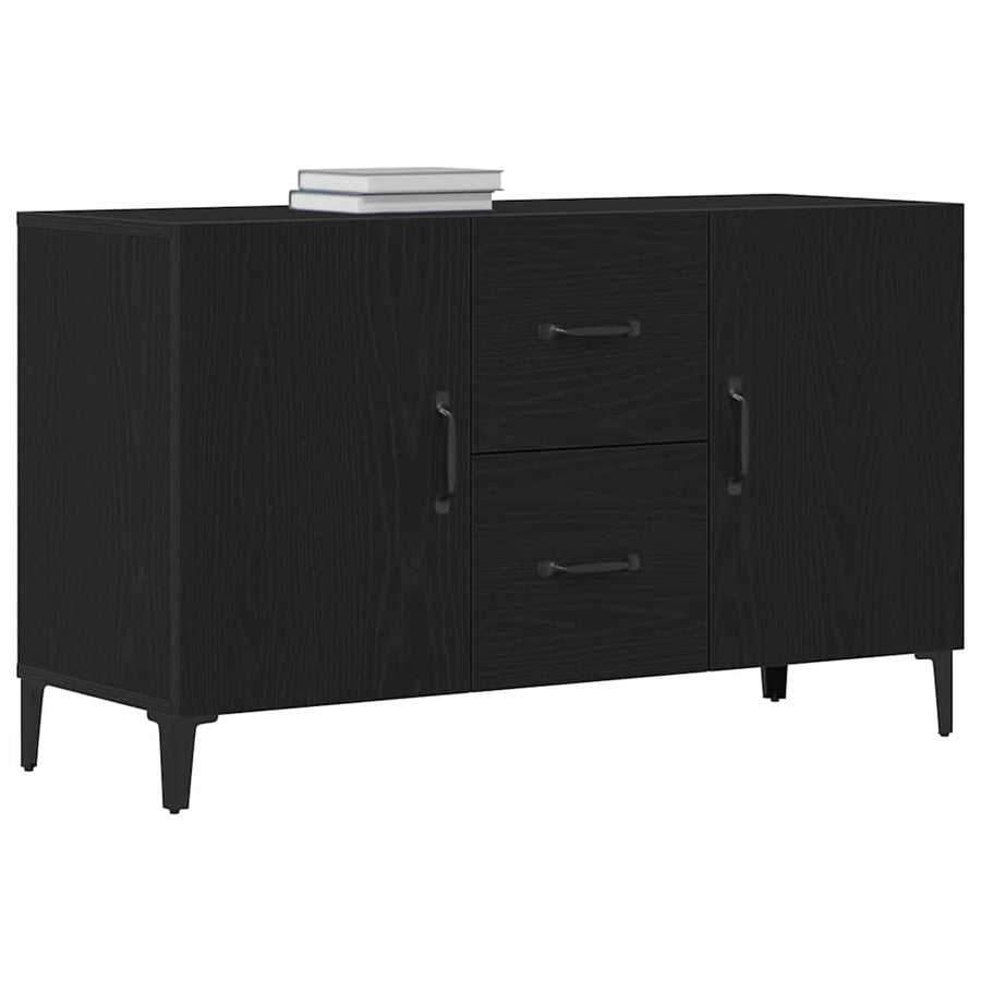 Dressoir met lade Zwart Eiken 100 x 36 x 60 cm Bewerkt hout