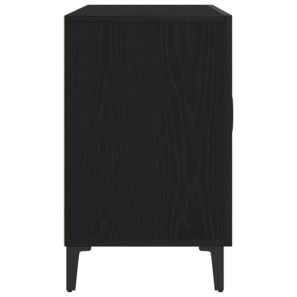 Dressoir met lade Zwart Eiken 100 x 36 x 60 cm Bewerkt hout