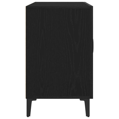 Dressoir met lade Zwart Eiken 100 x 36 x 60 cm Bewerkt hout