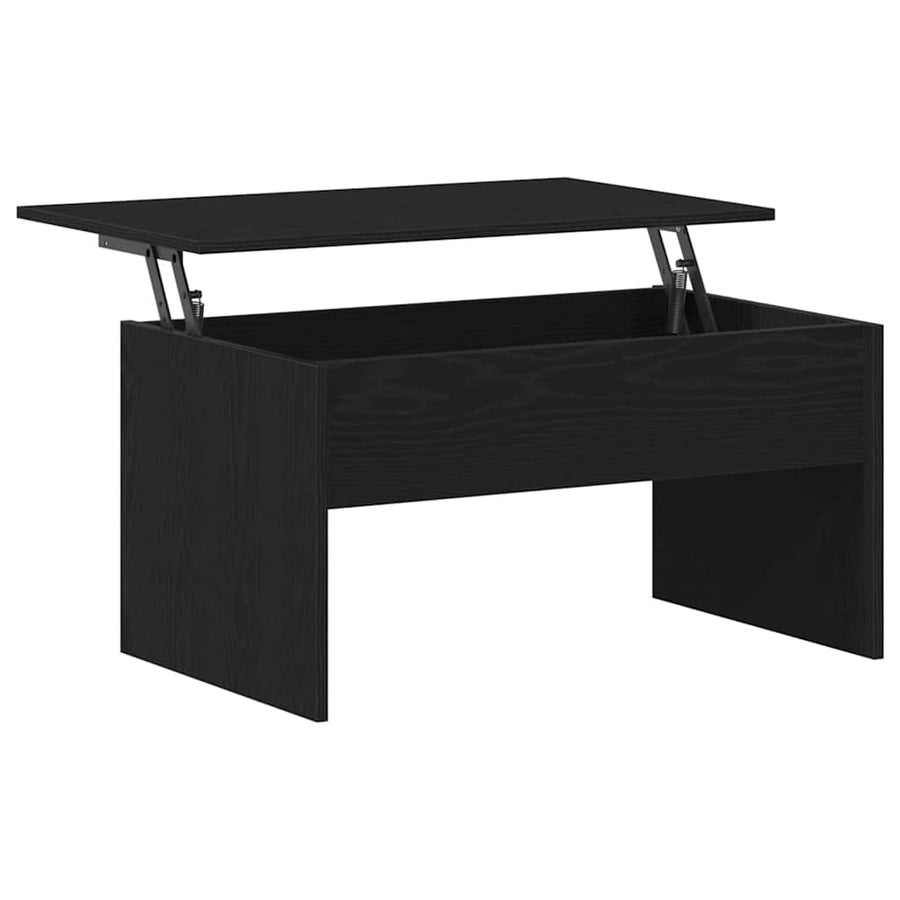 Salontafel Zwart Eiken 80 x 50,5 x 41,5 cm Bewerkt hout
