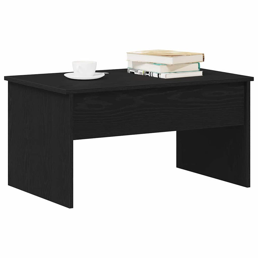 Salontafel Zwart Eiken 80 x 50,5 x 41,5 cm Bewerkt hout
