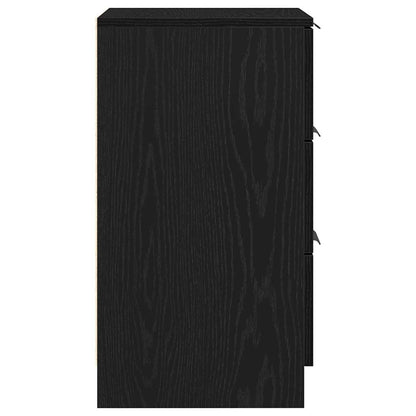 Nachtkastje met lade Zwart Eiken 40 x 65 x 65 cm Bewerkt hout