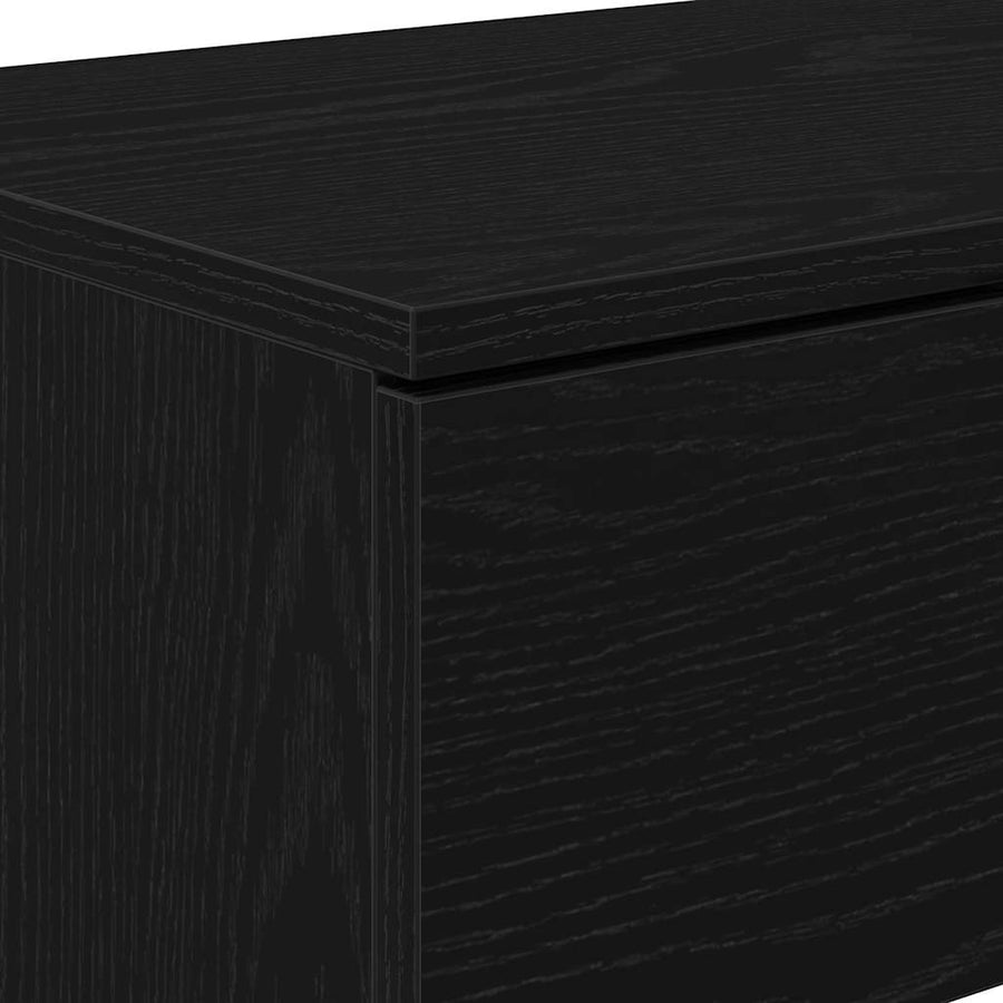 Wandtafel met lade Zwart Eiken 30 x 36 x 75 cm Bewerkt hout