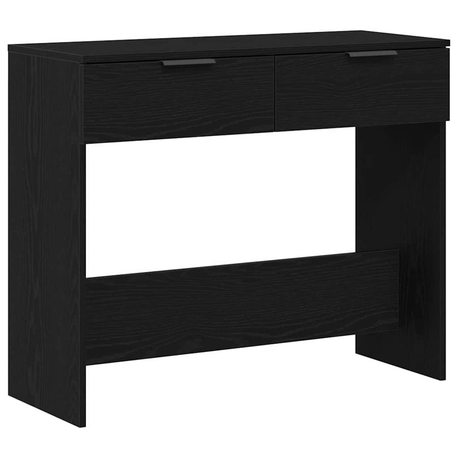 Wandtafel met lade Zwart Eiken 30 x 36 x 75 cm Bewerkt hout