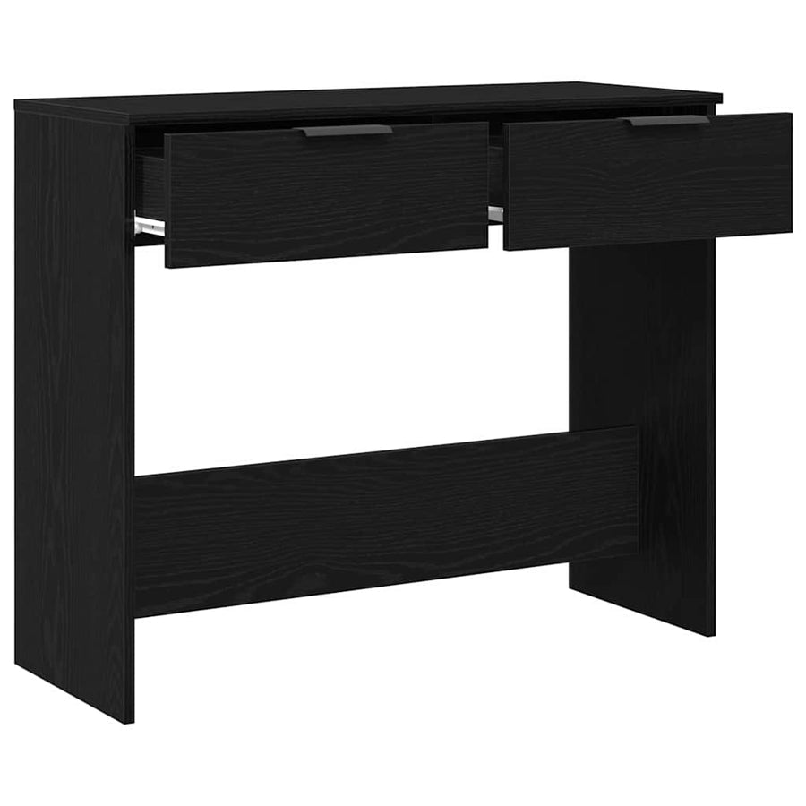 Wandtafel met lade Zwart Eiken 30 x 36 x 75 cm Bewerkt hout