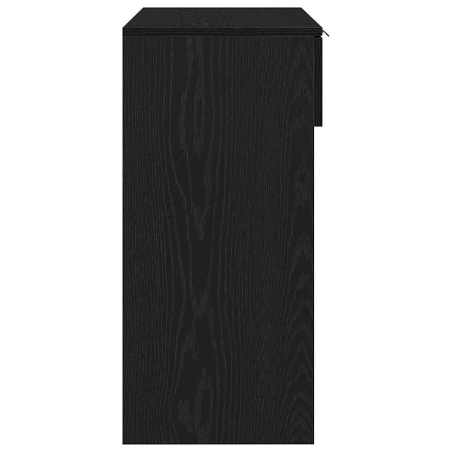 Wandtafel met lade Zwart Eiken 30 x 36 x 75 cm Bewerkt hout