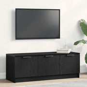 TV-kast zwart eiken 102x35x36,5 cm bewerkt hout