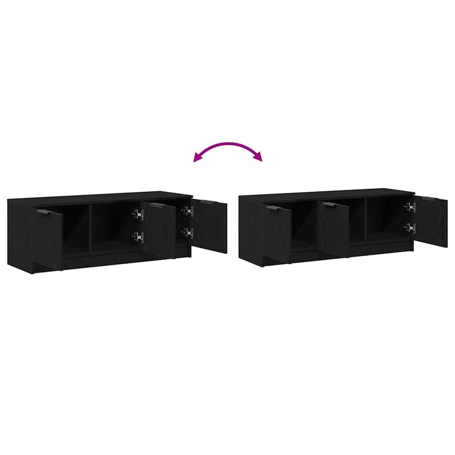 TV-kast Zwart Eiken 102 x 35 x 36,5 cm Bewerkt hout