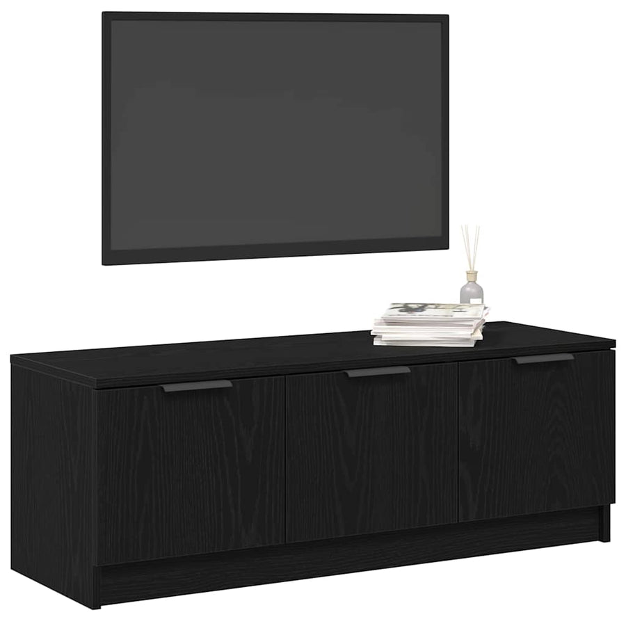 TV-kast Zwart Eiken 102 x 35 x 36,5 cm Bewerkt hout