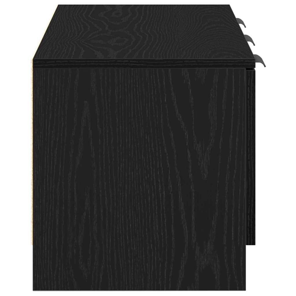 TV-kast Zwart Eiken 102 x 35 x 36,5 cm Bewerkt hout
