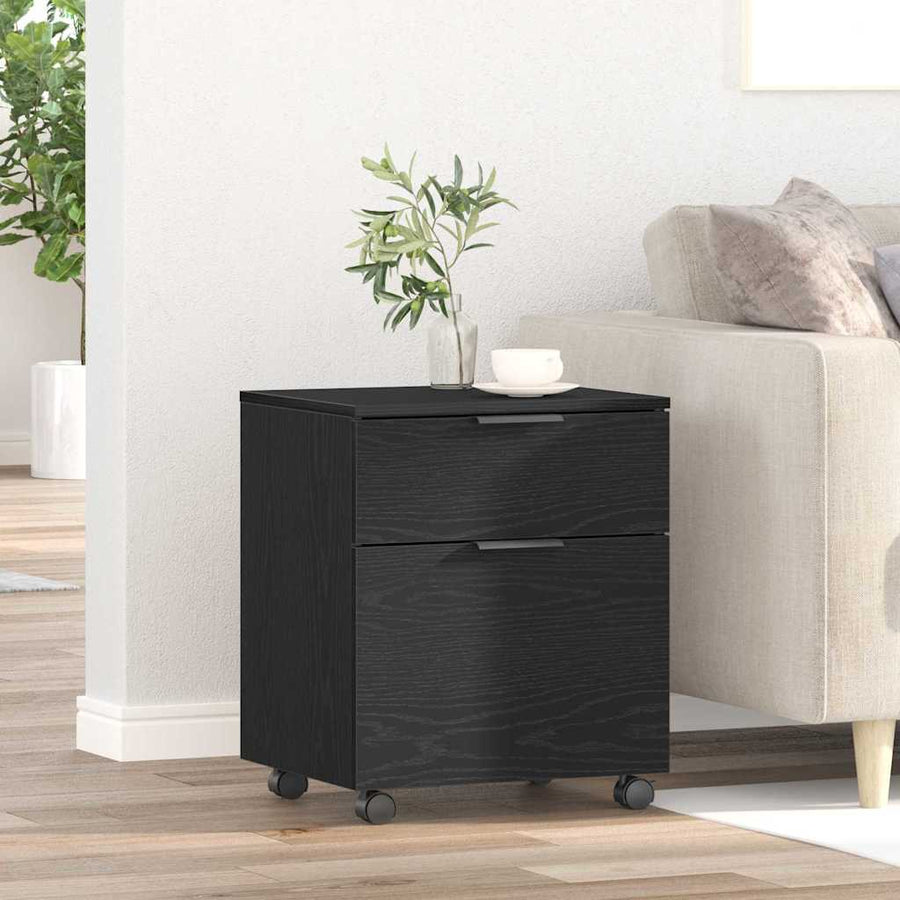 Bestandenkast met lade Zwart Eiken 45 x 38 x 54 cm Bewerkt hout