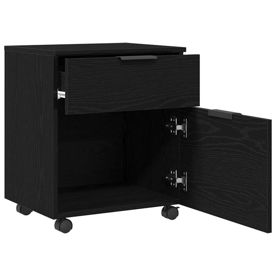 Bestandenkast met lade Zwart Eiken 45 x 38 x 54 cm Bewerkt hout