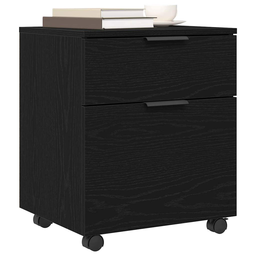 Bestandenkast met lade Zwart Eiken 45 x 38 x 54 cm Bewerkt hout