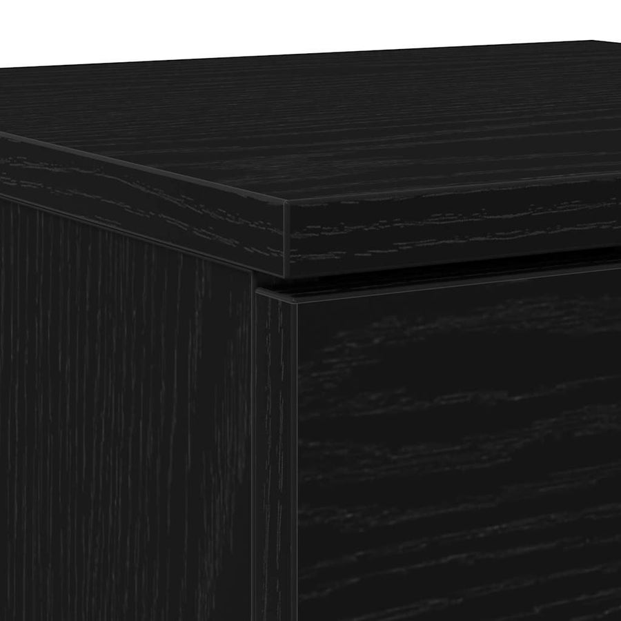 Dressoir 30X30X70 Cm Bewerkt Hout Kleurig 1 Zwart eiken