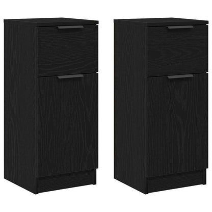 Dressoir 30X30X70 Cm Mdf Kleurig 2 Zwart eiken