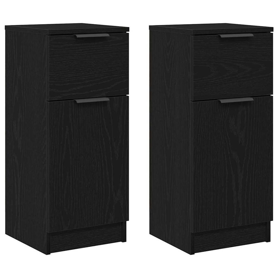 Dressoir 30X30X70 Cm Mdf Kleurig 2 Zwart eiken