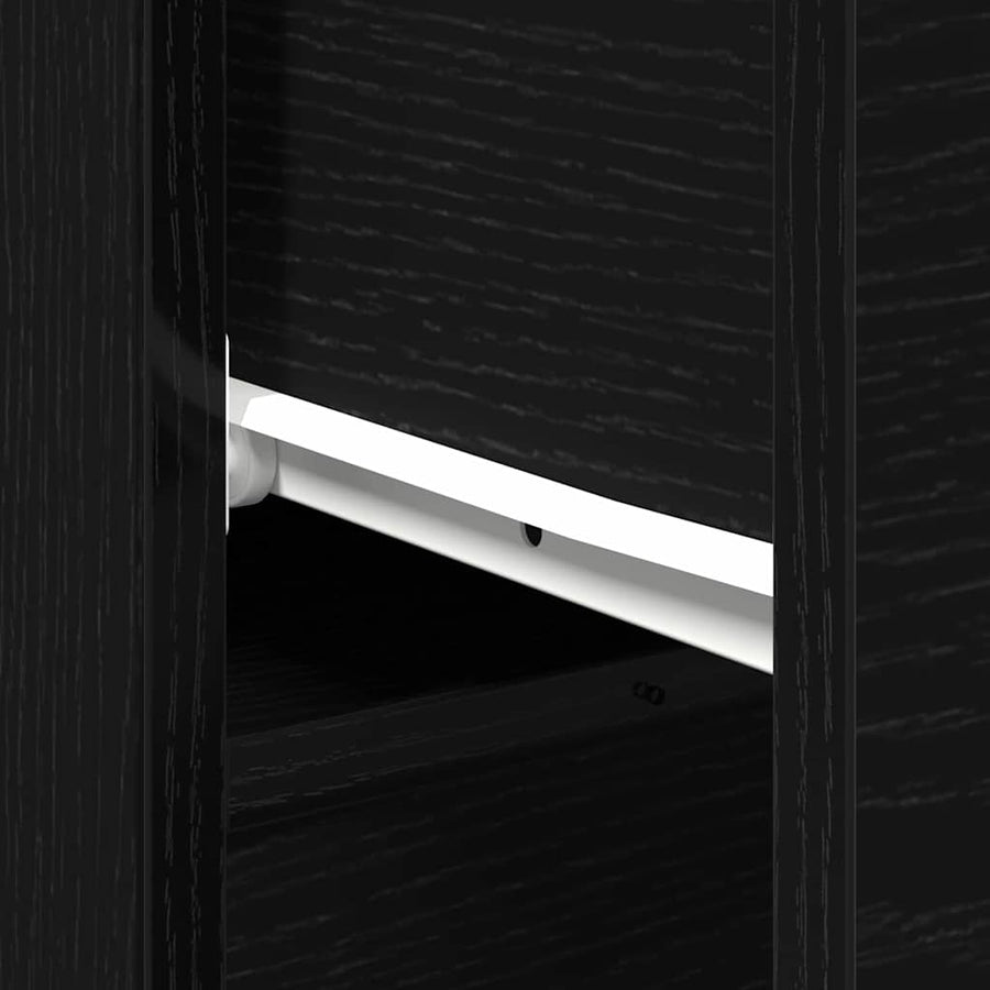 Dressoir met lade Zwart Eiken 30 x 30 x 70 cm Bewerkt hout