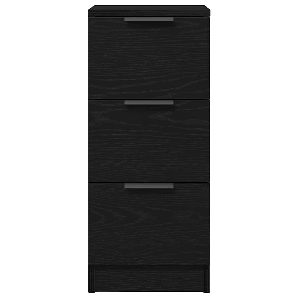 Dressoir met lade Zwart Eiken 30 x 30 x 70 cm Bewerkt hout