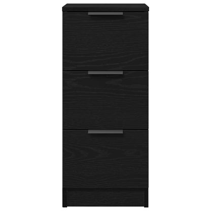 Dressoir met lade Zwart Eiken 30 x 30 x 70 cm Bewerkt hout