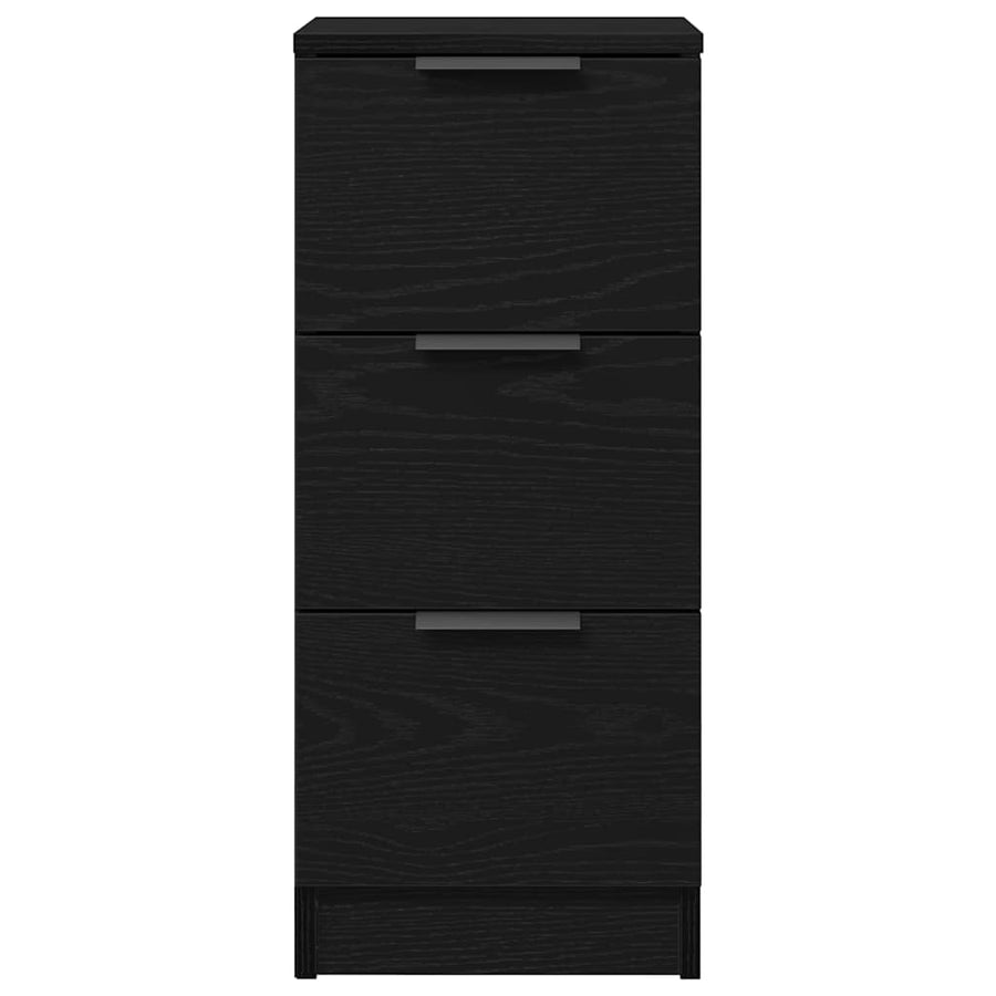 Dressoir met lade Zwart Eiken 30 x 30 x 70 cm Bewerkt hout