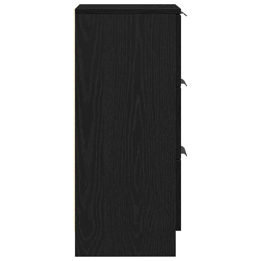 Dressoir met lade Zwart Eiken 30 x 30 x 70 cm Bewerkt hout