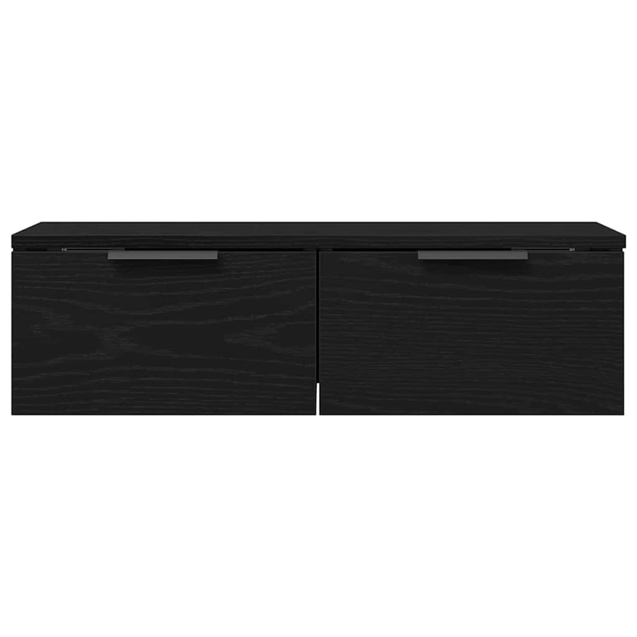 Wandkast met lade Zwart Eiken 68 x 30 x 20 cm Bewerkt hout