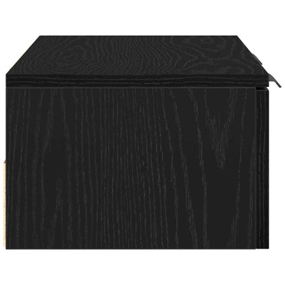 Wandkast met lade Zwart Eiken 68 x 30 x 20 cm Bewerkt hout