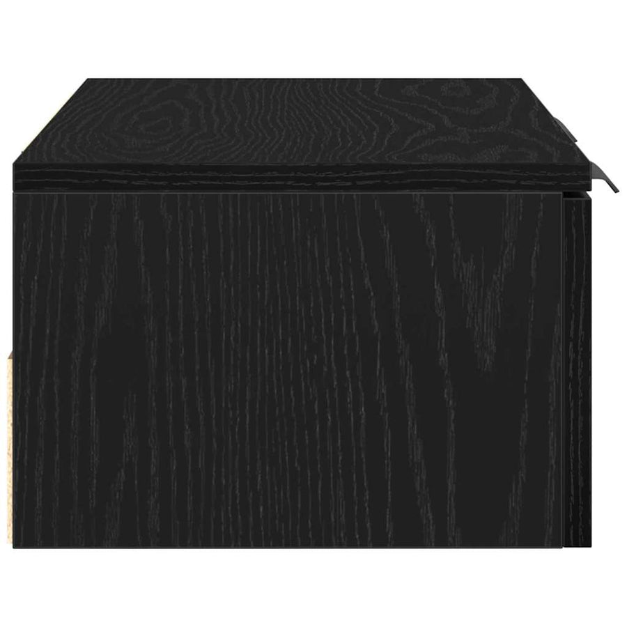 Wandkast met lade Zwart Eiken 68 x 30 x 20 cm Bewerkt hout