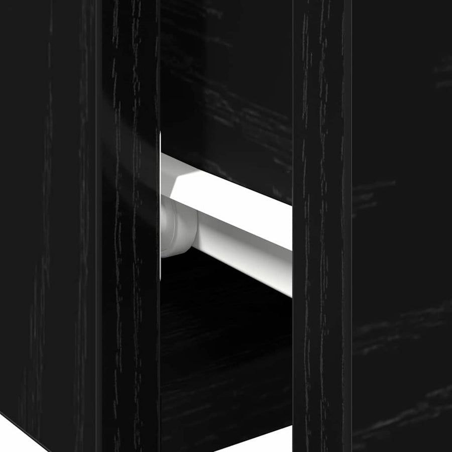 Wandkast met lade Zwart Eiken 102 x 30 x 20 cm Bewerkt hout